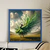 Green Dress Girl-11CT Stamped Cross Stitch 40*40cm