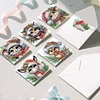 6PCS DIY Diamond Art Greeting Cards Christmas Animal Congratulations Cards Gift