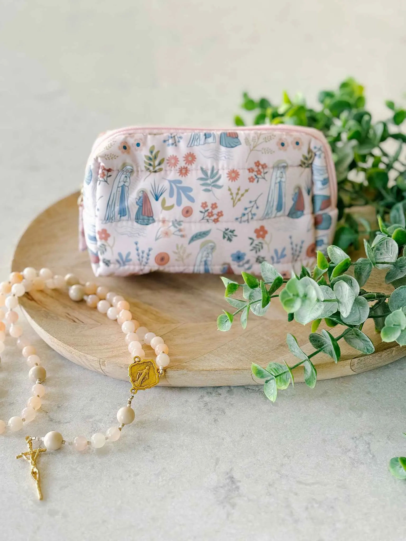 Our Lady of Lourdes Puffer Pouch
