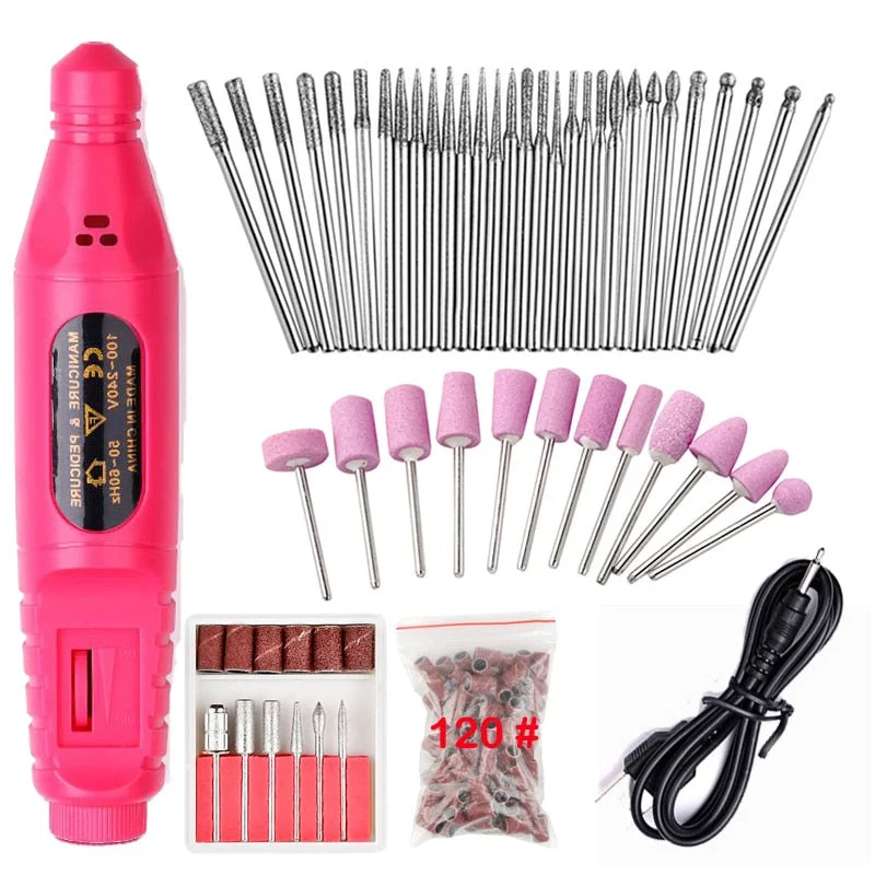 Professional  Machine Electric Nail Drill Bits Set Mill Cutter Nail Art Sanding File Gel Polish Remover Nail Tools-Nail Inspo