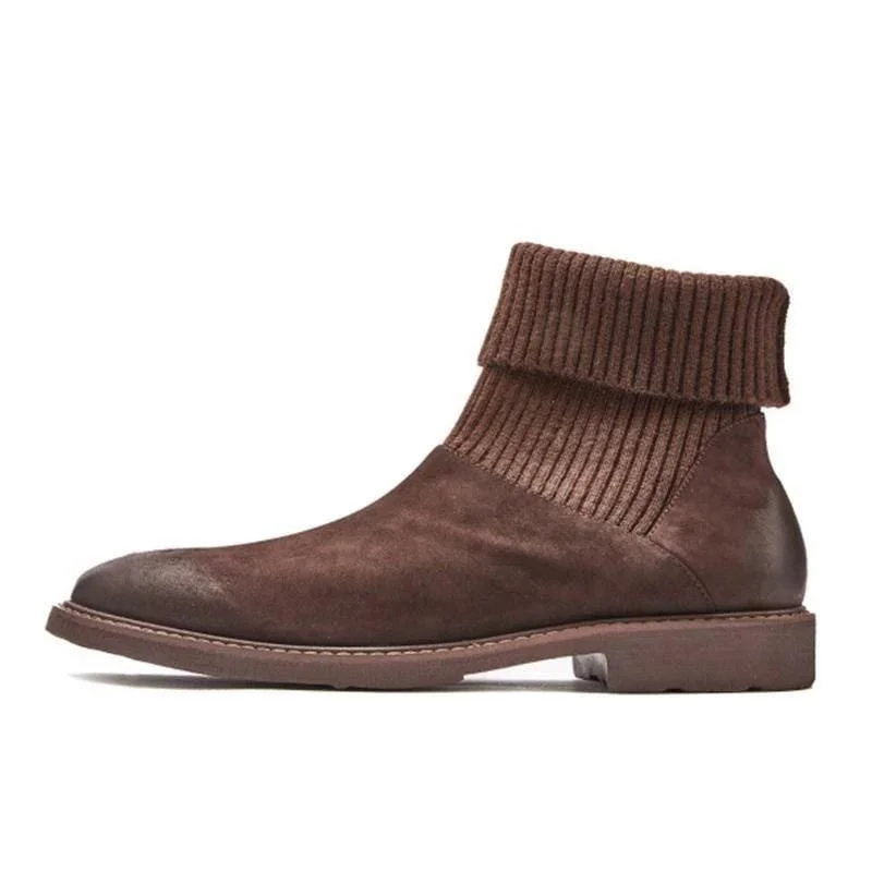 Men's Soft Slip On Suede Leather Ankle Boots