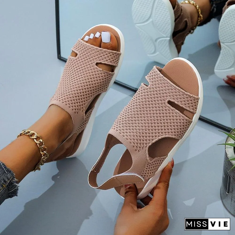 Elastic Multicolor Women Leisure Summer Sandals