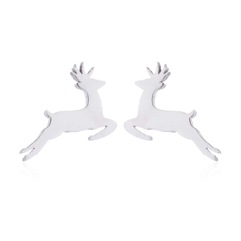 Fashion Deer 201 Stainless Steel 18K Gold Plated Earrings Necklace