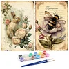 (US Only)2pcs Paint By Numbers Kit On Canvas DIY Oil Art Animal Picture Home Decor40x60cm