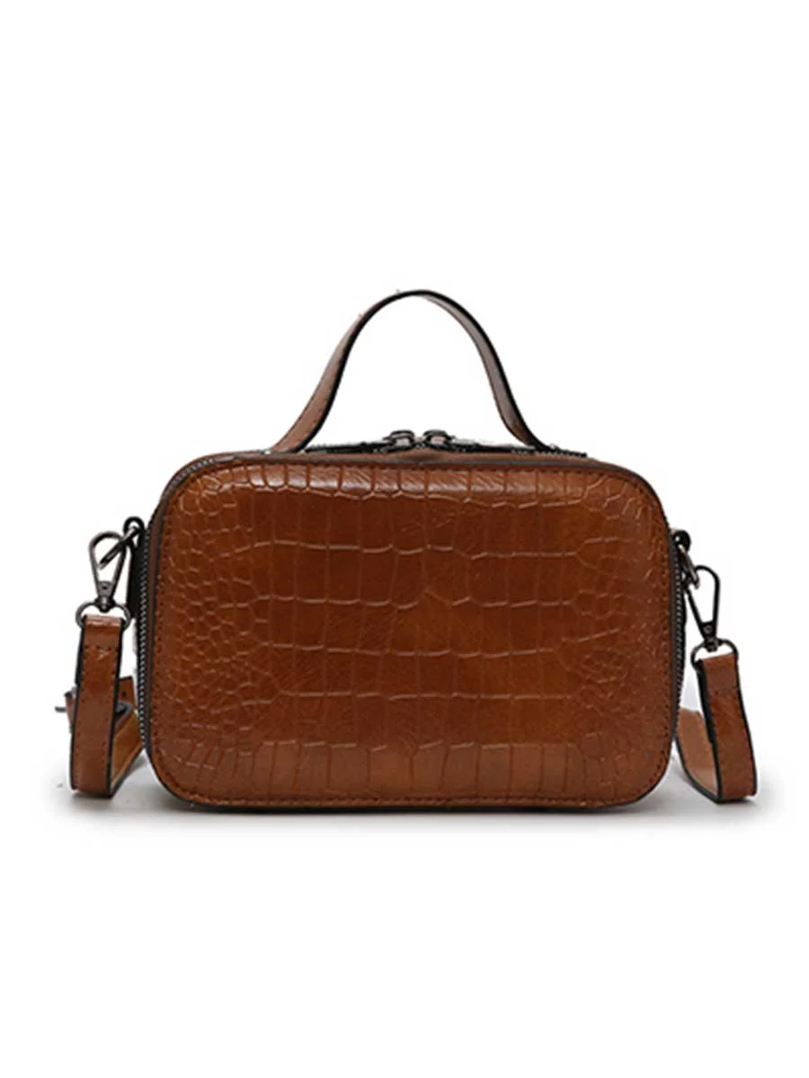 Zip-up Leather Mini Crossbody Bag