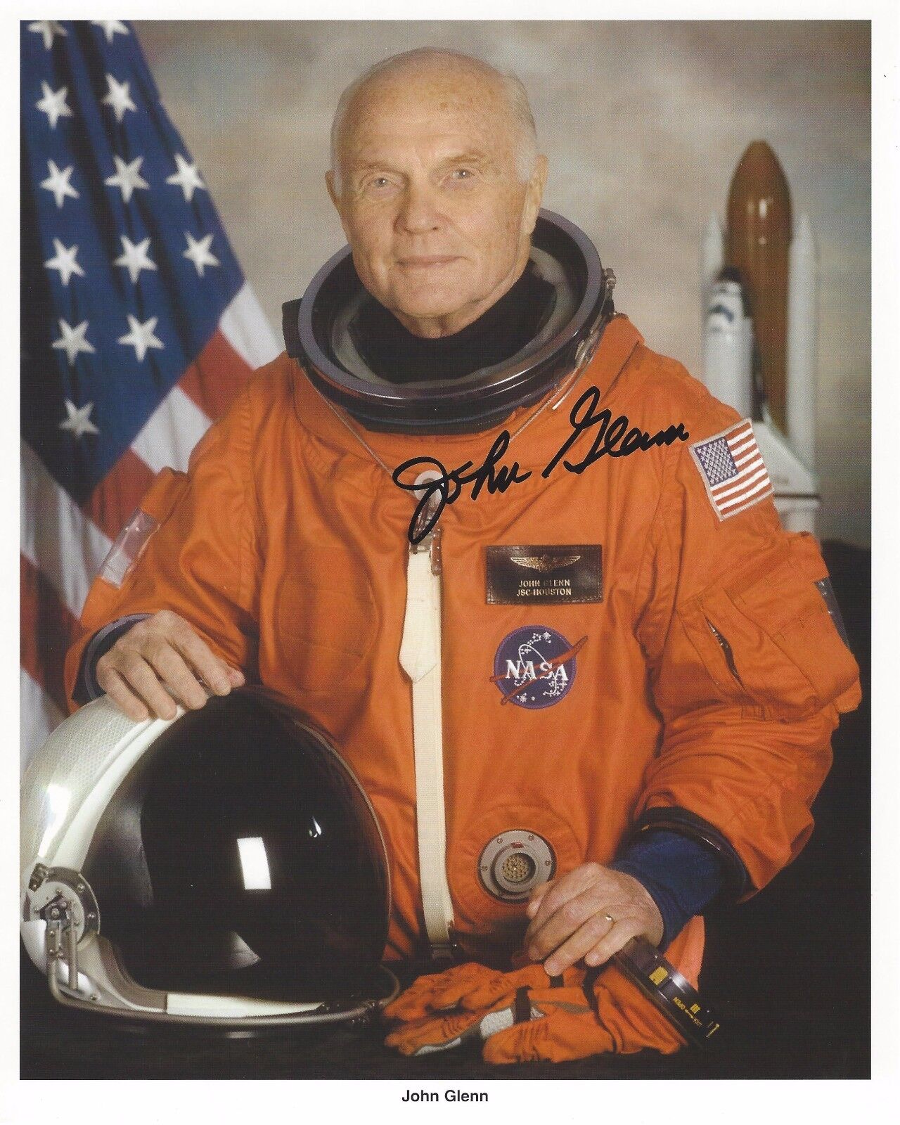 NASA ASTRONAUT JOHN GLENN SIGNED 8X10 INCH Photo Poster painting W/COA FIRST ORBIT EARTH SENATOR