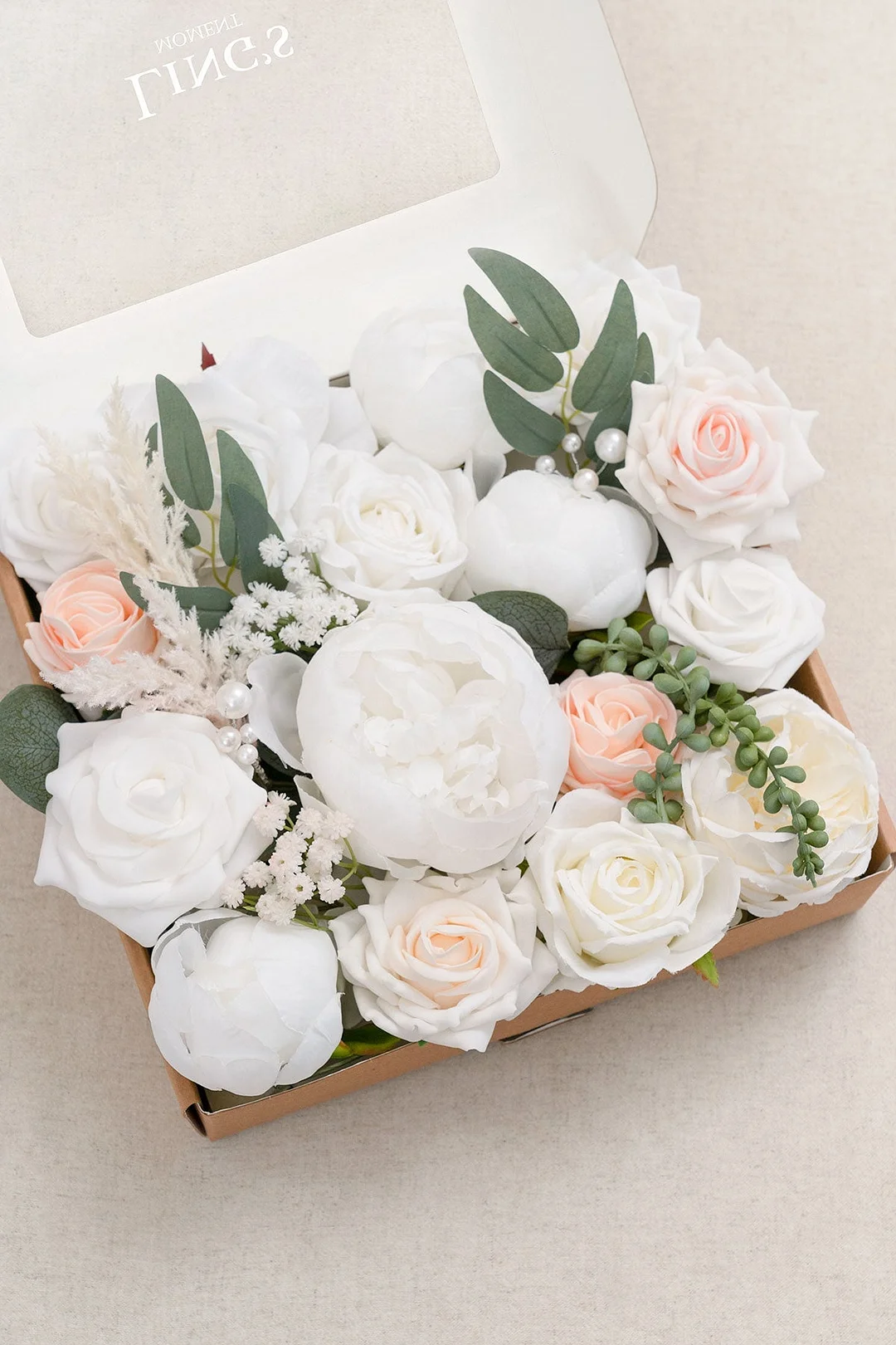 Natural Touch Peony Designer Flower Boxes