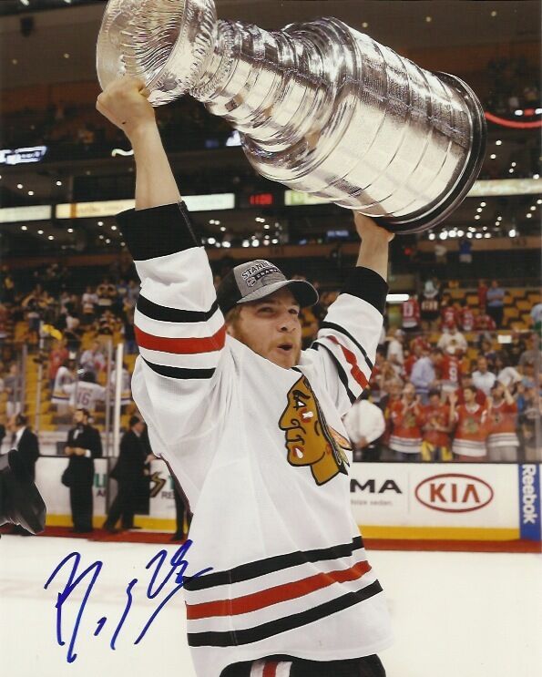 Chicago Blackhawks Ben Smith Stanley Cup Signed Autographed 8x10 Photo Poster painting COA D