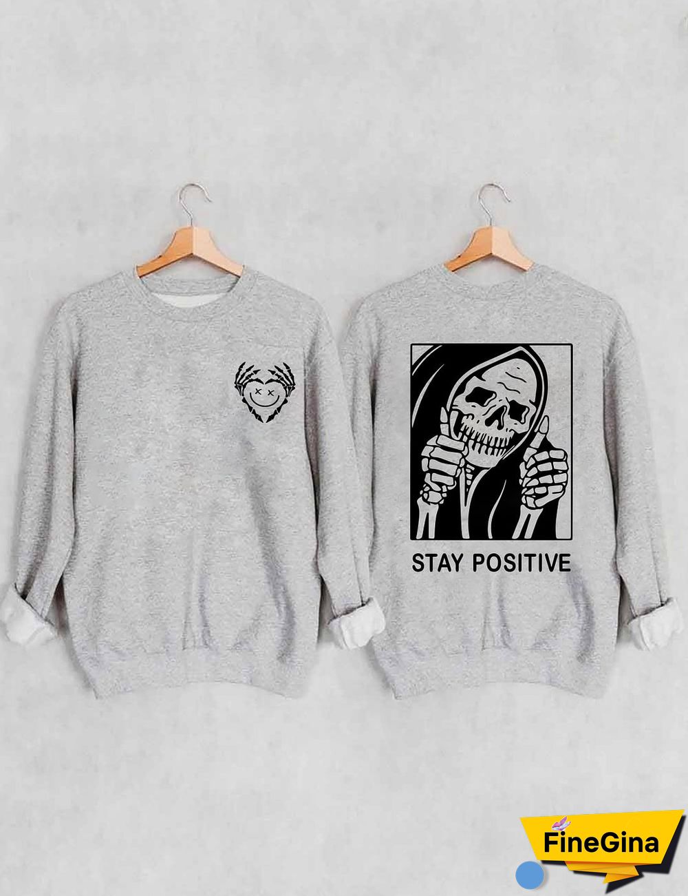 Stay Positive With Skeleton Sweatshirt