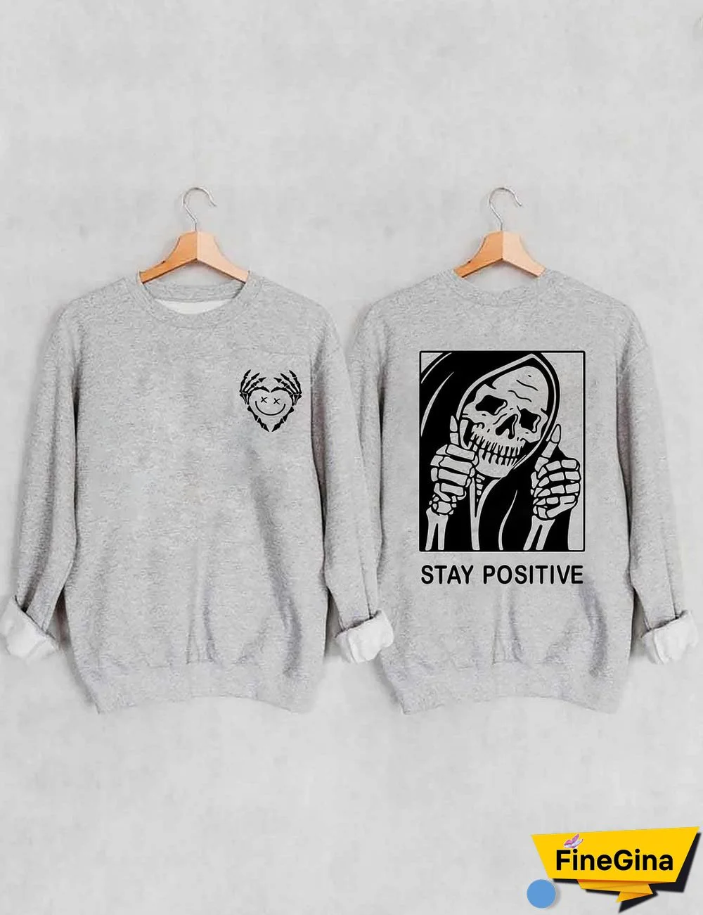 Stay Positive With Skeleton Sweatshirt