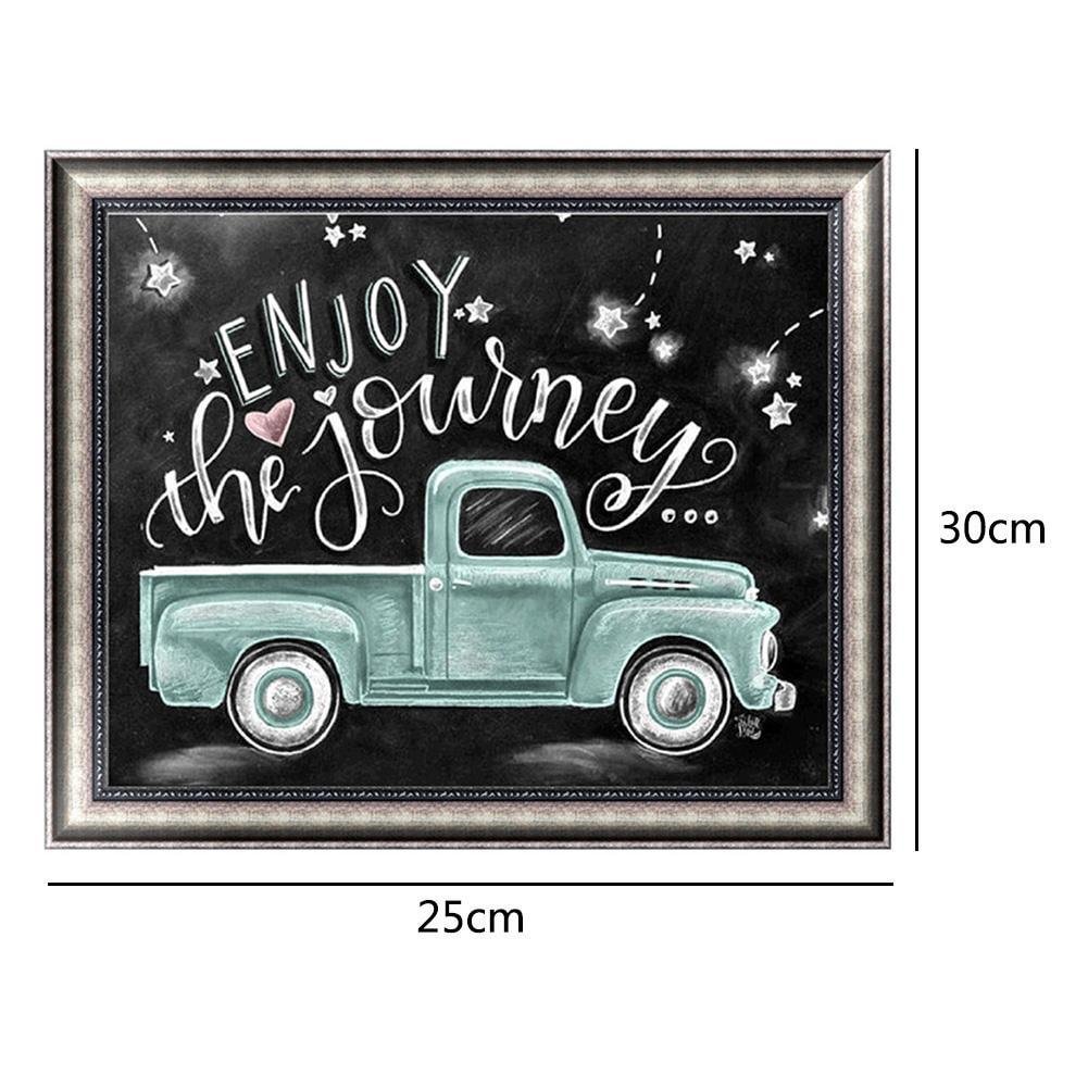 Blackboard Green Car DIY 5D Diamond Painting Cross Stitch Mosaic Pictures