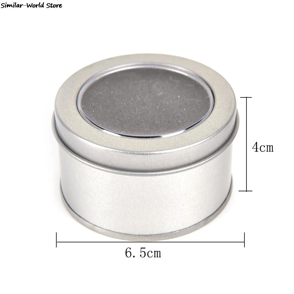 Stylish Round Metal Silver Jewelry Watch Gift Box Display Case With Cushion 6.5*4cm Watch Organizer Box Holder Display Box Case