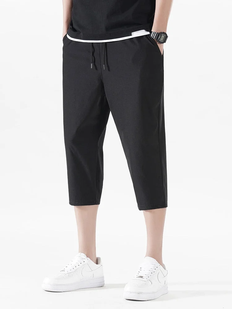 Inongge Summer Short Men Breeches Breathable Cooling Nylon Spandex Sportswear Loose Capris Pants Male 3/4 Casual Shorts Plus Size 8XL