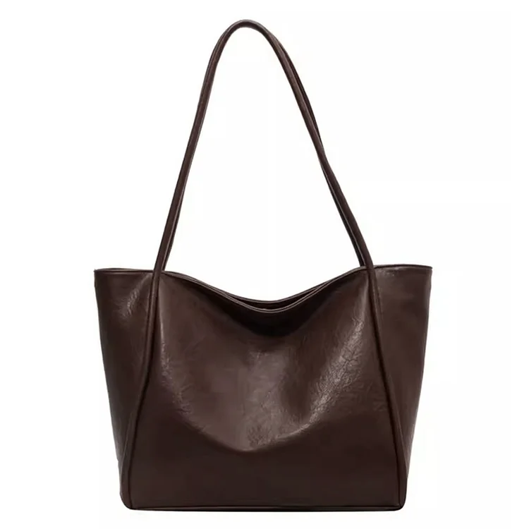 Women Chic Armpit Bag Solid Color PU Tote Bag Elegant Handbag for Outdoor Travel
