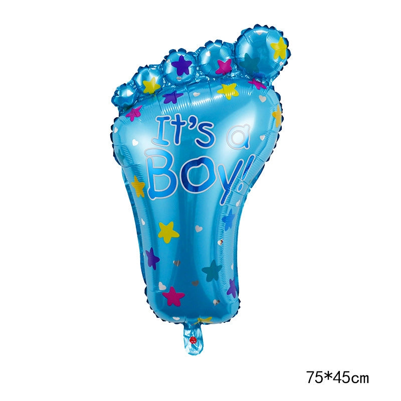 5 Pieces Cartoon Baby Baby Baptism Aluminum Film Balloon Baby Shower Baby Bottle Foot Stroller Balloon