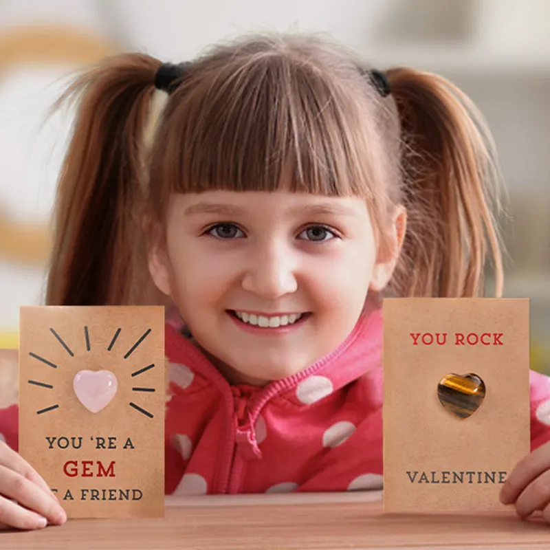 Stellaya 24 Pack Valentines Cards with Heart-Shape Crystals