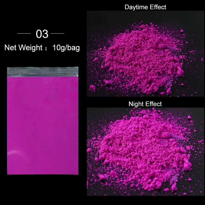 Fluorescent Nail Powder Neon Pigment Powder Nail Glitter Ombre Chrome Dust Gel Polish For 3D Nail Art Decoration-Nail Inspo
