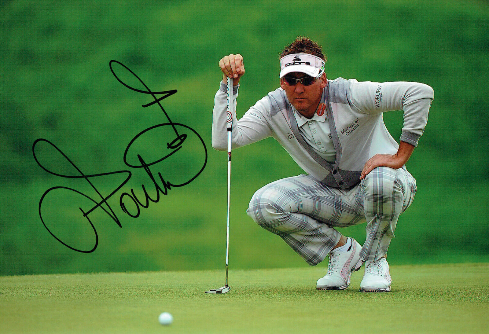 Ian POULTER SIGNED Autograph 12x8 Putting Green Photo Poster painting AFTAL COA GOLF