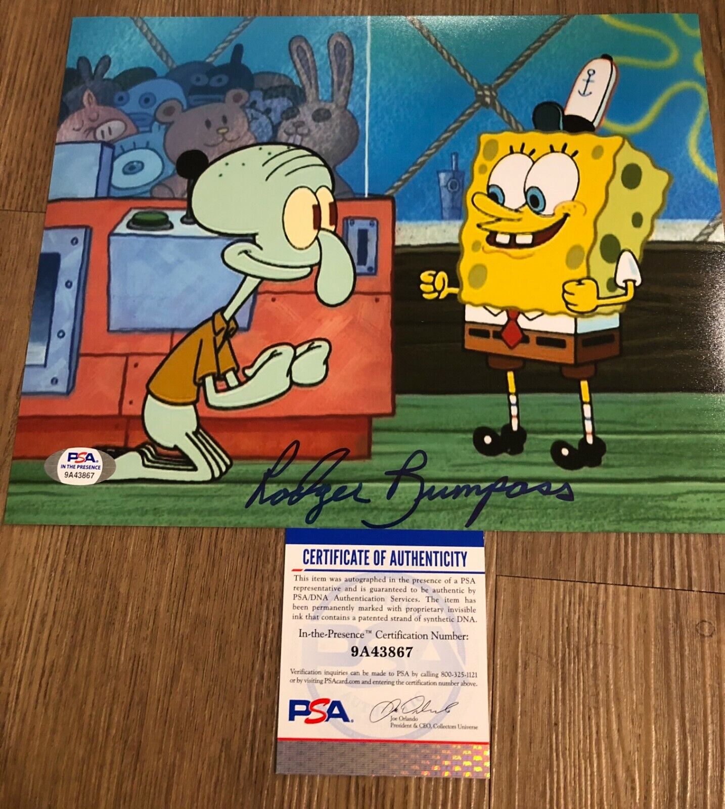 Rodger Bumpass Squidward Spongebob Squarepants Autographed 8x10 Photo Poster painting PSA A