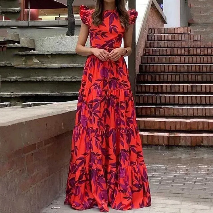 Playful Heart Floral Off Shoulder Maxi Dress