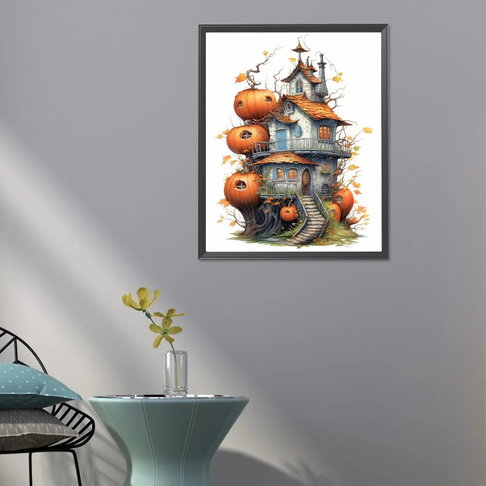 Diamond Painting - Full Round Drill - Pumpkin House(Canvas|40*50cm)