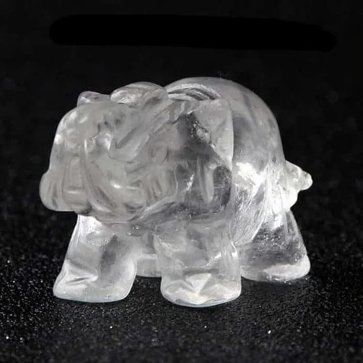 Reiki Elephant Figurines Gemstone Decoration