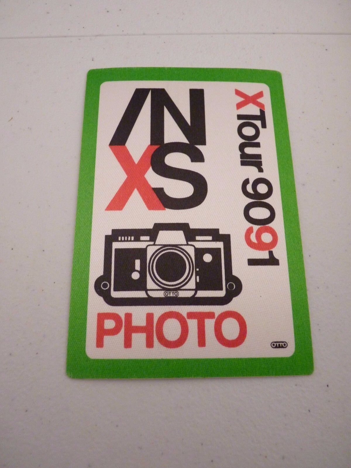 INXS X Tour 90 91 Photo Poster painting Backstage Concert Pass Green