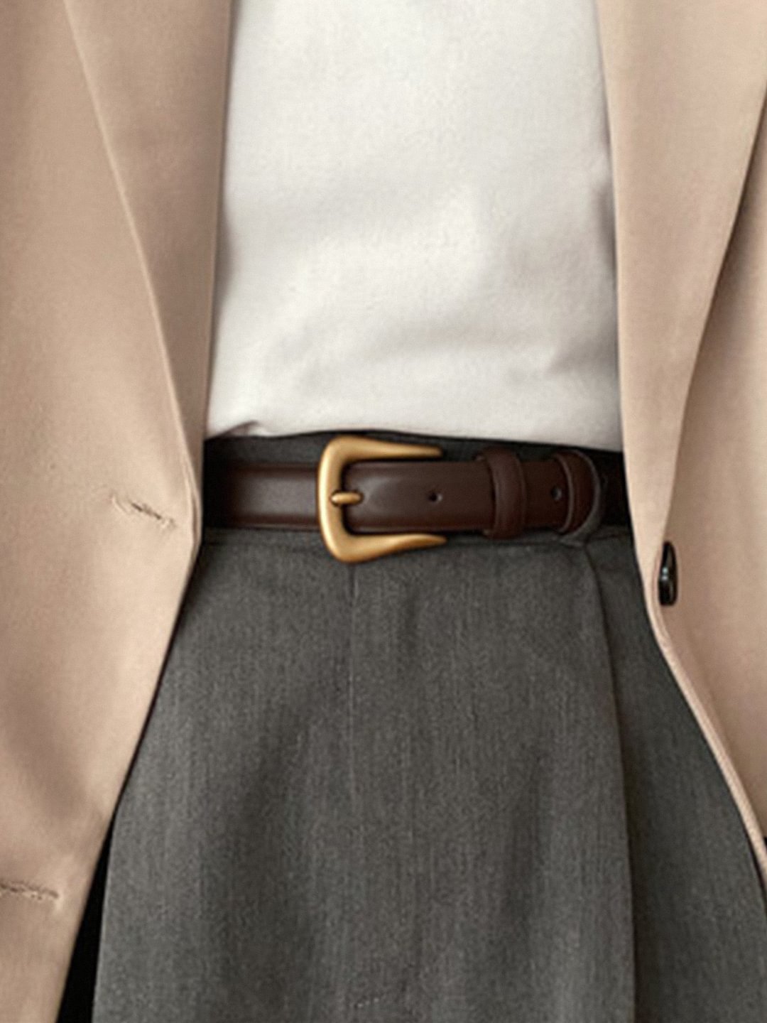 Darkacademias Pin-Button Trousers Skirt Versatile Belt