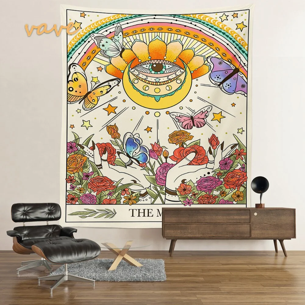 Nigikala Sun Moon Mandala Tapestry Wall Hanging Boho Hippie Witchcraft Astrology Cloth Fabric Tapestry Aesthetic Room Bedroom Decor