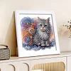 5D DIY Partial Special Shaped Drill Diamond Painting Kit Cat Decor With Frame Kit 18x18cm