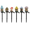 LED Solar Fairy-Tale Mushroom Cottage Garden Light Auto On/Off Resin Mushrooms Ground Decor Lights Weather-Proof Solar-Powered Resin Mushrooms Statue Lamp for Yard Patio Pathway Lawn Flower Bed