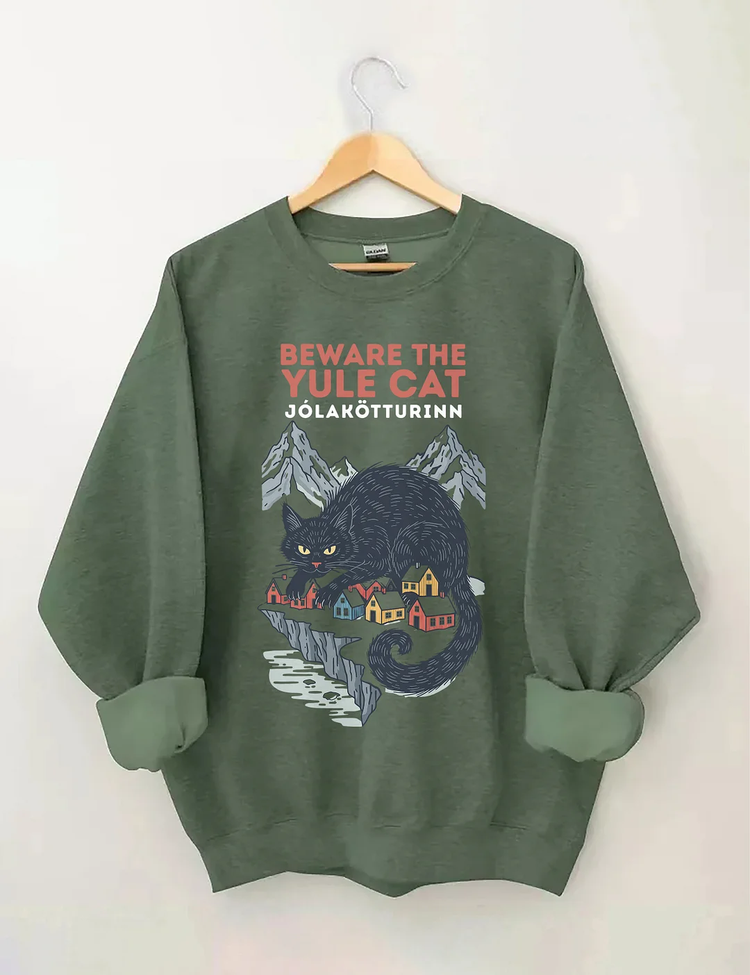 Beware The Yule Cat Icelandic Jólakötturinn Sweatshirt