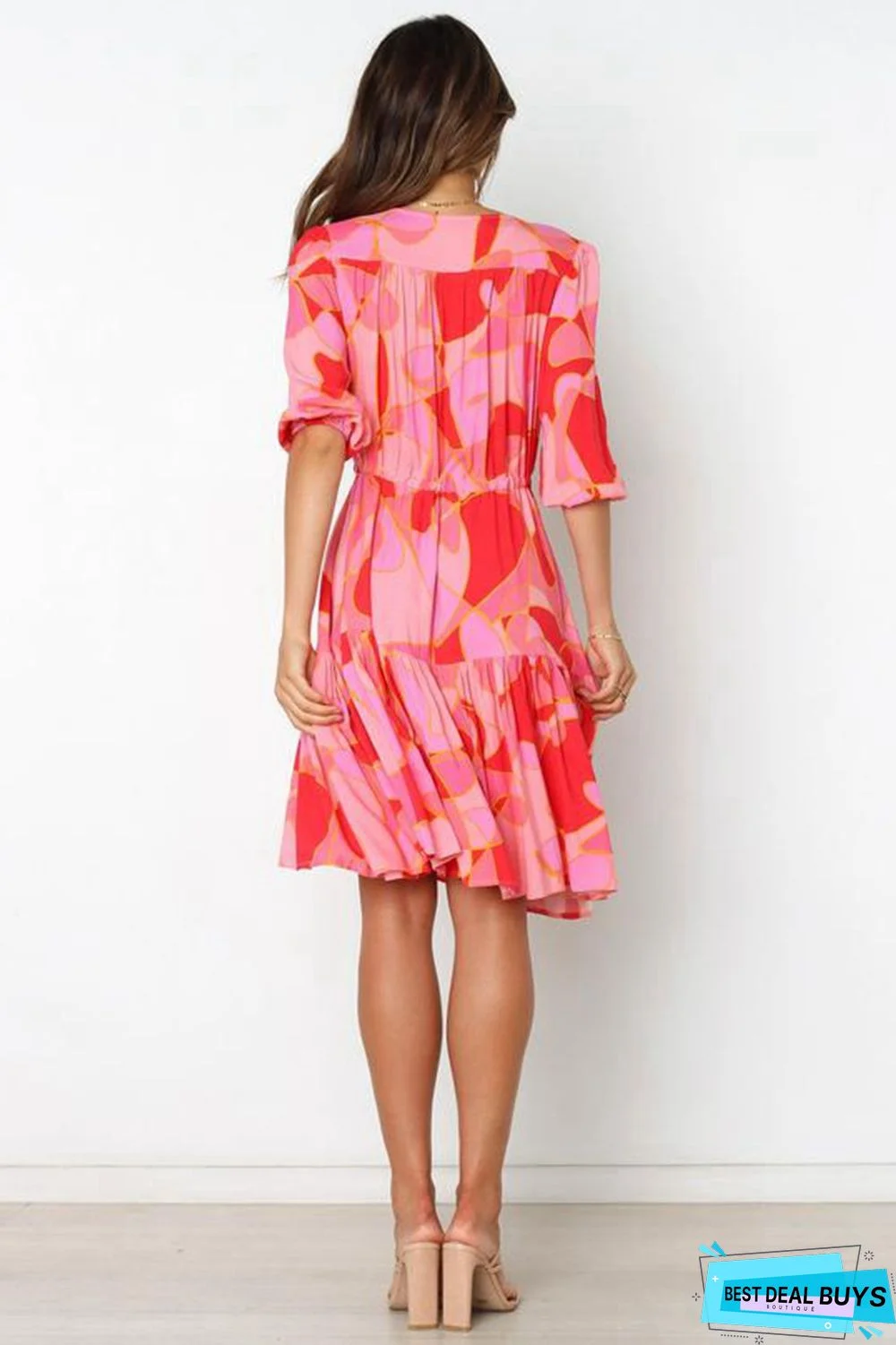 Fashion Irregular Printed Dress