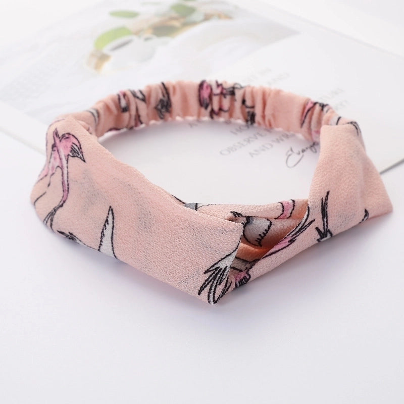 Women’s Lady Polka Dots Flower Cloth Hair Band