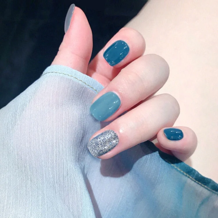 Fashion 24pc/set 10 Sizes Fake Nails Full Cover French False Nail Tips With Double-Sided Nail Adhesive Tab Press On Nails Art-Nail Inspo