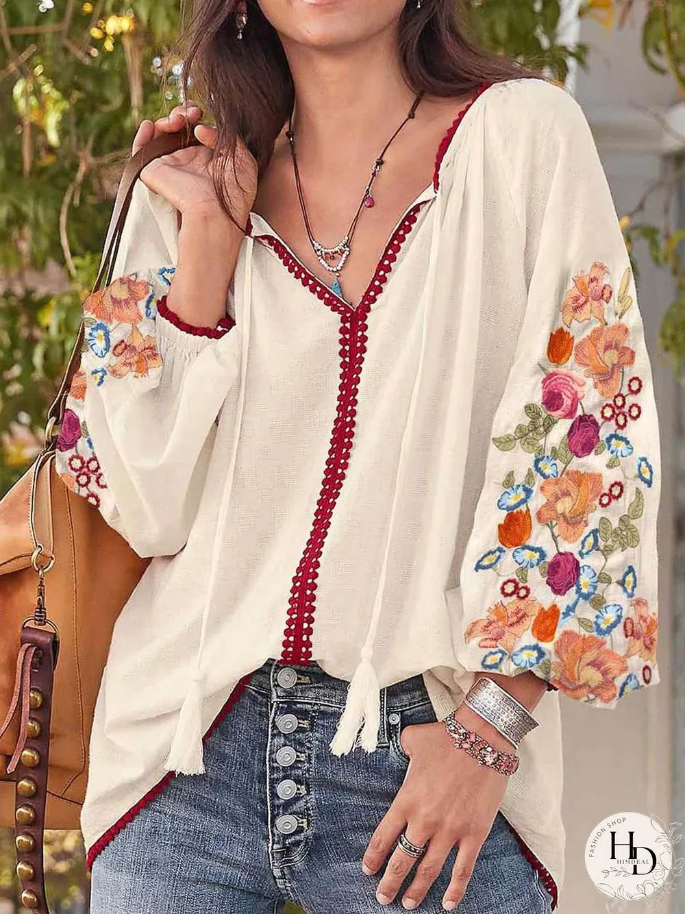 Long Sleeve Sexy Floral Tops