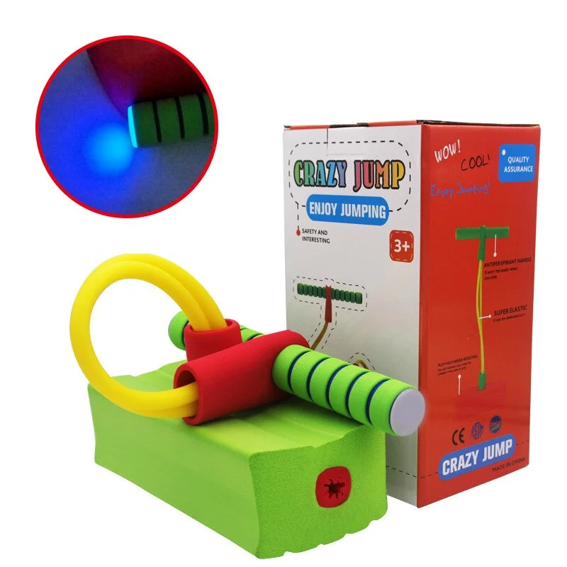 Children Glowing Foam Frog Jumping Toys Fitness Outdoor Safe Stick Fun Training Sports Interactive Toy Kids Gift