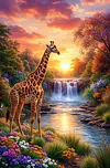 Luxury AB Velvet Diamond Painting Kit - Giraffe