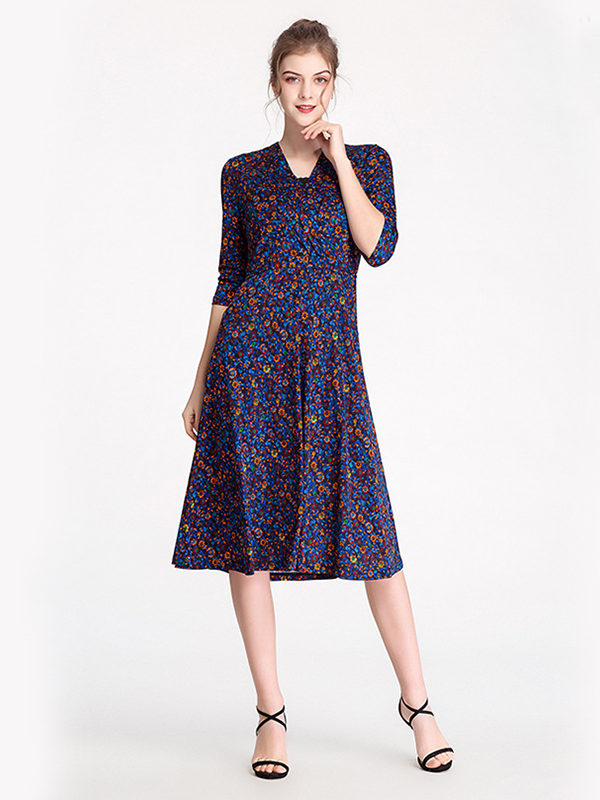 Silk Dress Printed Summer Dress