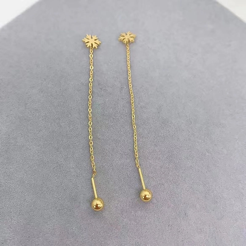 1 Pair Casual Elegant Streetwear Snowflake 304 Stainless Steel 18K Gold Plated Ear Line