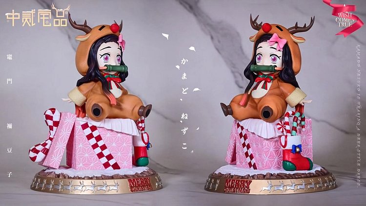 SD Scale Christmas Special Reindeer ver. Nezuko Kamado - Demon Slayer: Kimetsu no Yaiba Resin Statue - ZhongErZhaiPing Studios [Pre-Order]-shopify