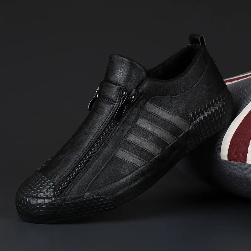 Fashion Casual Men Plush Shoes Outdoor Non-slip Wear-resisting Male Sneaker Winter High-top Warm Lined Footwear All-match Trend