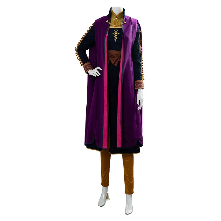 Frozen Anna Purple Set Outfits Cosplay Costume Halloween Carnival Suit