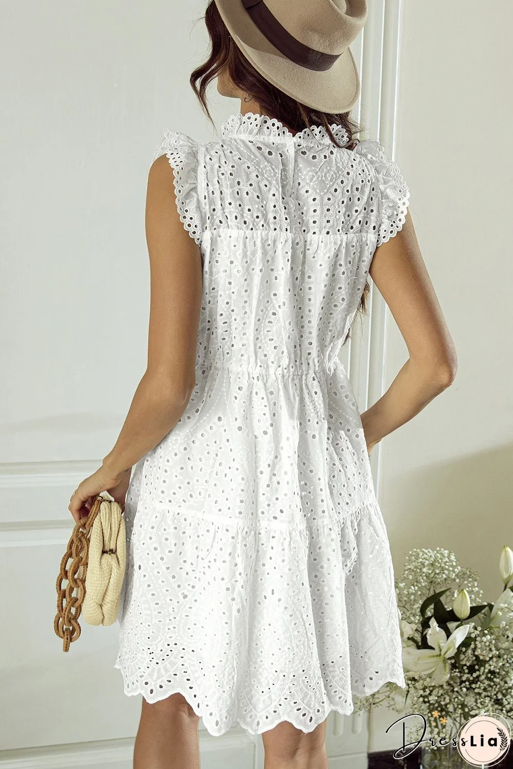 Tie Straps Smocked Mini Dress