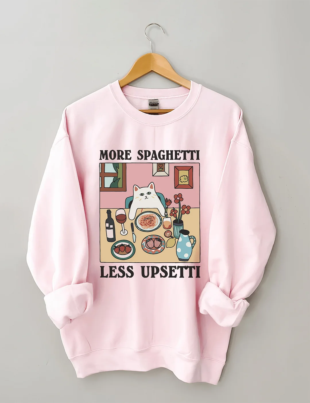 More Spaghetti Less Upsetti Cat Sweatshirt