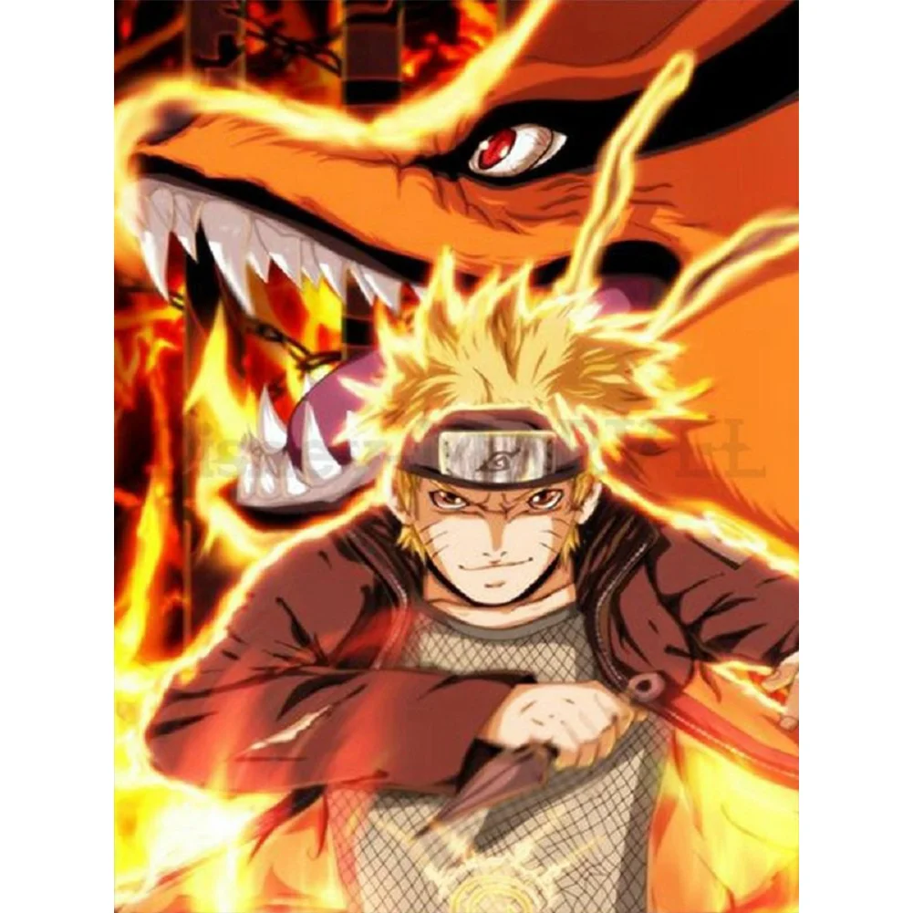 Naruto 12 (30 x 40 cm) - 100% Diamantes (Quadrado) - Pronta Entrega 