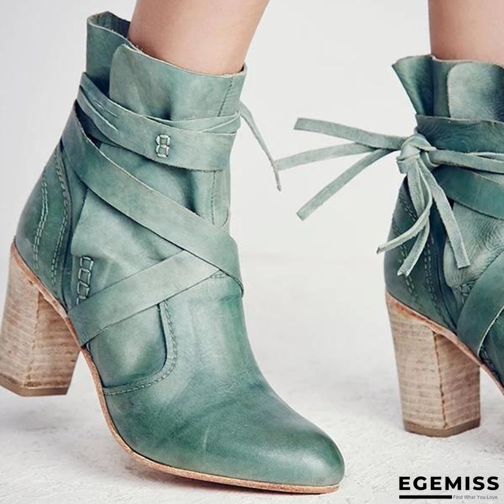 Chunky Heel Martin Boots Outdoor Ankle Boots | EGEMISS