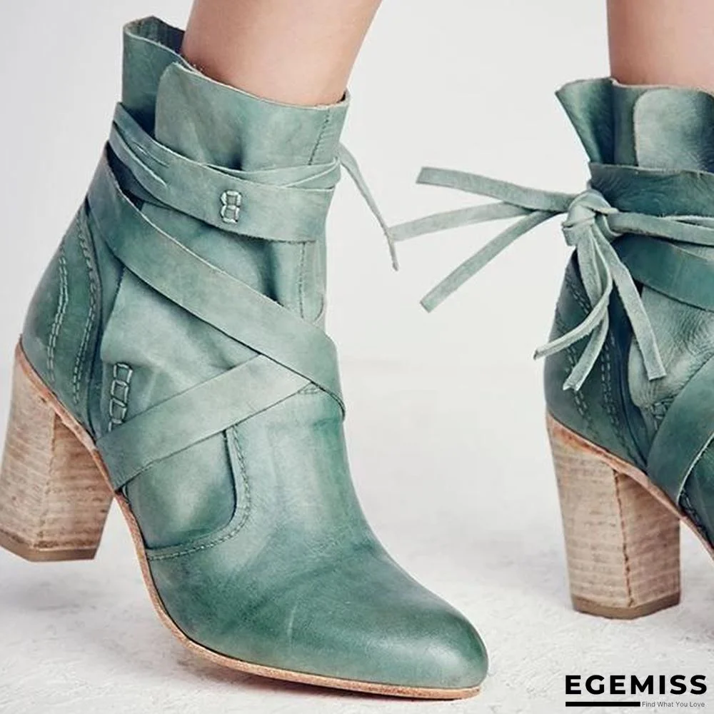 Chunky Heel Martin Boots Outdoor Ankle Boots | EGEMISS