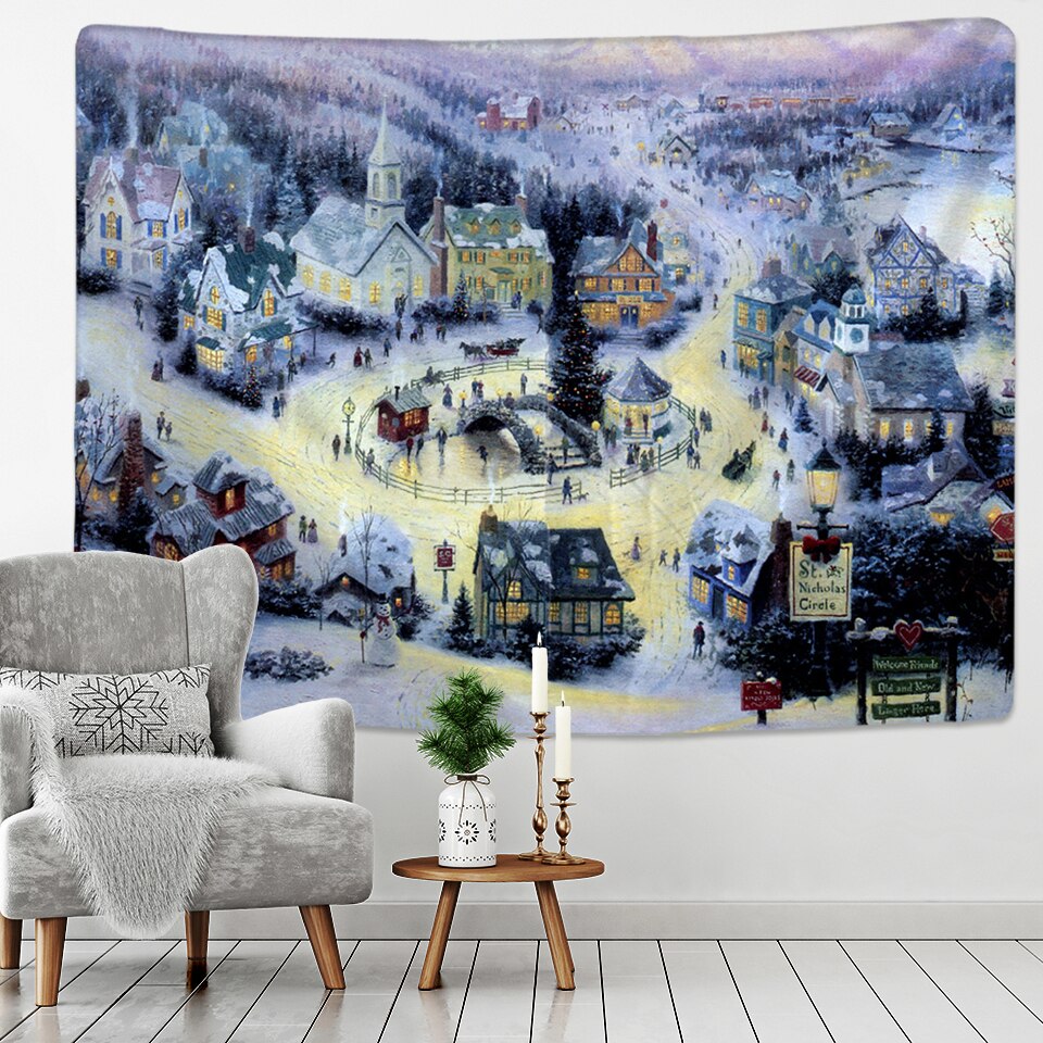 

Wall Tapestry - Christmas Oil Painting-150*130cm, 501 Original