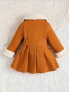 Kid Baby Girl Winter Fleece Coat Solid Bow Coats